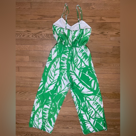 LILLY PULITZER for TARGET Green and White Jumpsuit Romper w/ side pockets - Picture 7 of 11